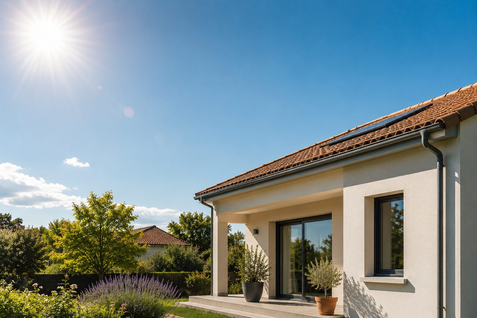 Maison moderne avec des éléments de rénovation énergétique, AD VALIDEM.