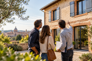 Trois personnes discutent d'une rénovation énergétique avec AD VALIDEM.